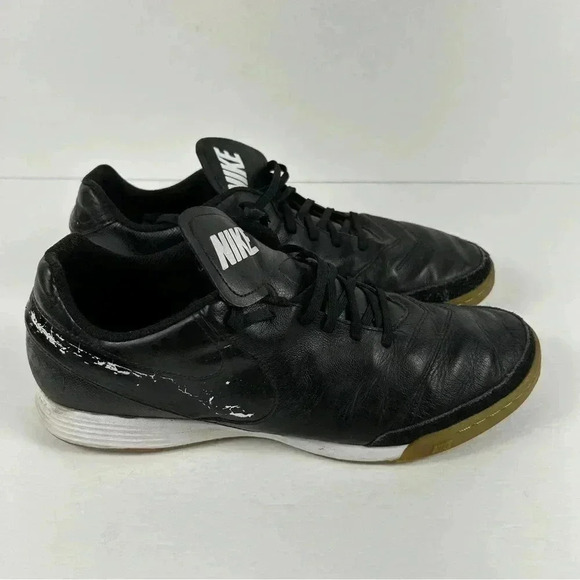 Nike Tiempo X Genio II Mens 12  Leather IC Turf Soccer Shoes Black - Picture 3 of 7